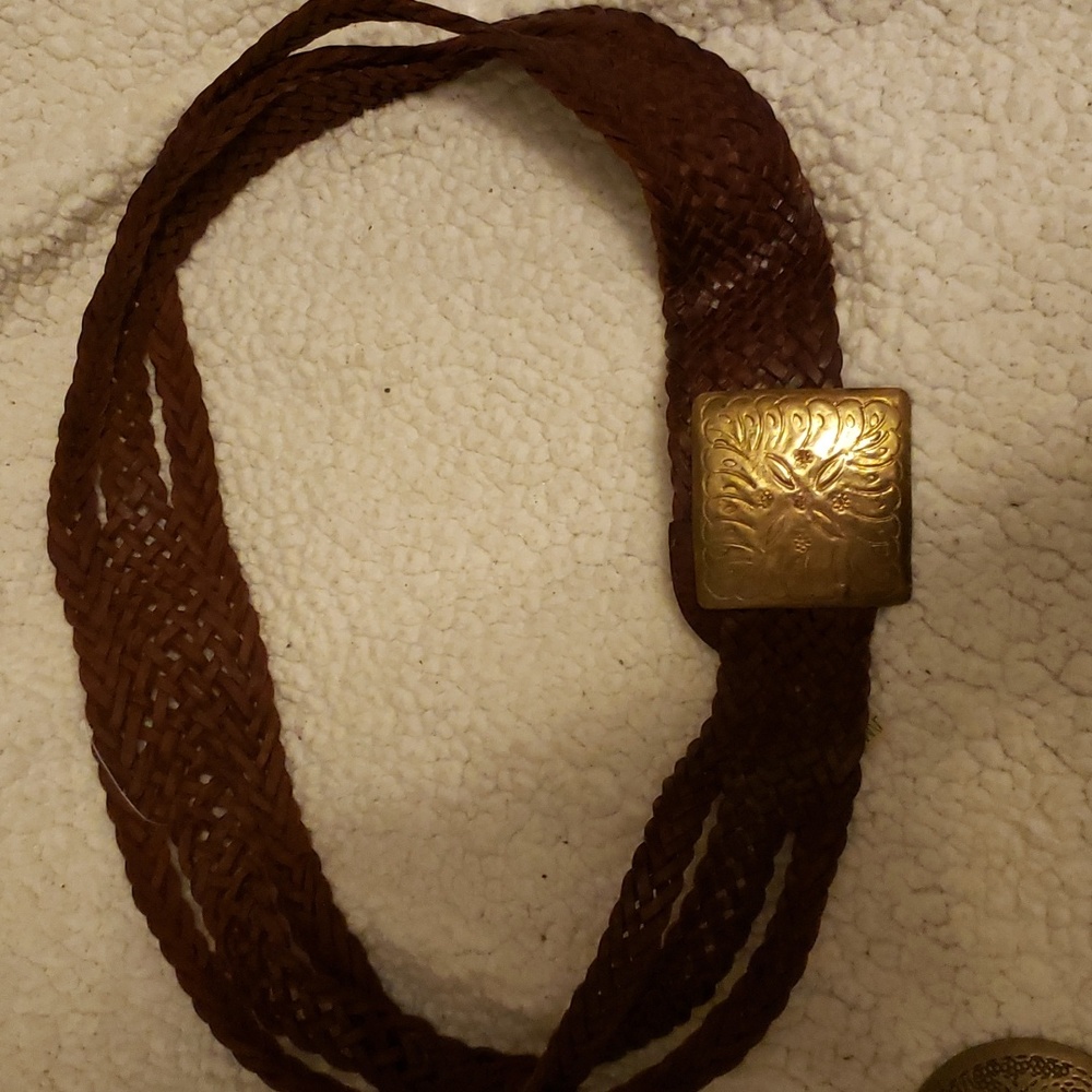 Boho leather belt size large